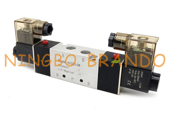4V320-08 1/4&quot; válvula electromagnética neumática de la manera doble de la bobina 5/2 de la pulgada