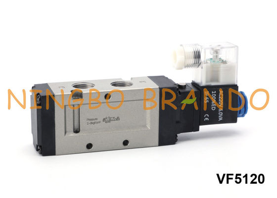 Tipo 5/2 CA de VF5120 SMC de la válvula neumática 24V DC 220V del solenoide de la manera