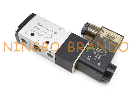 válvula neumática del solo solenoide del control de aire de la manera de 4V210-08 1/4&quot; 5/2