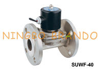 Tipo válvula electromagnética de acero inoxidable 24VDC 220VAC del reborde de SUWF-40 1 el 1/2”