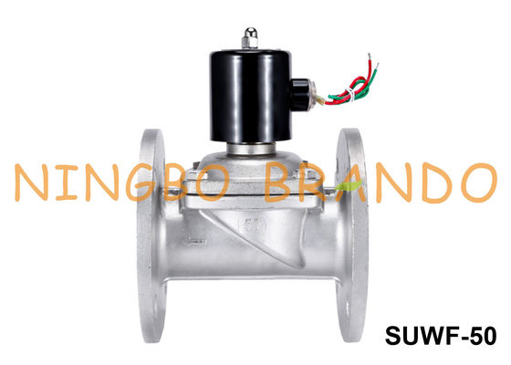 SUWF-50 válvula electromagnética ensanchada de acero inoxidable 2&quot; DN50 24VDC 220VAC