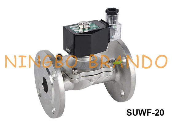 3/4&quot; acero inoxidable SUWF-20 220V 24V de la válvula electromagnética del agua del extremo del reborde