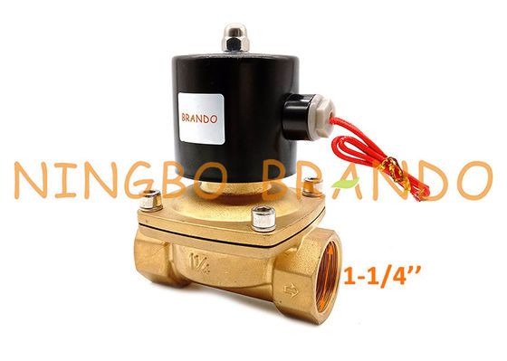 Válvula electromagnética de cobre amarillo de cobre amarillo del control de flujo de la pulgada de UW-35 2W350-35 1-1/4