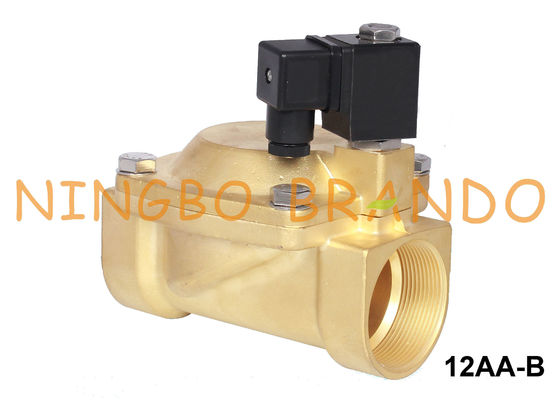 Válvula electromagnética de cobre amarillo de enganche agua-aire 6V 12V 24V DC de la bobina de 2 pulgadas