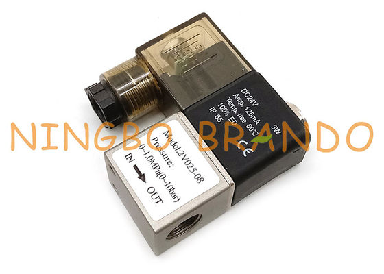 2V025-08 2 puerto 1/4&quot; de la posición 2 válvula neumática del NC DIN43650A