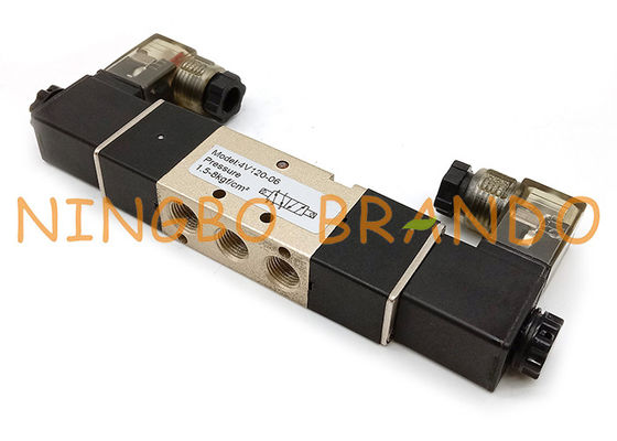 Tipo manera de AIRTAC de 4V120-06 5/2 1/8&quot; válvula neumática del solenoide doble