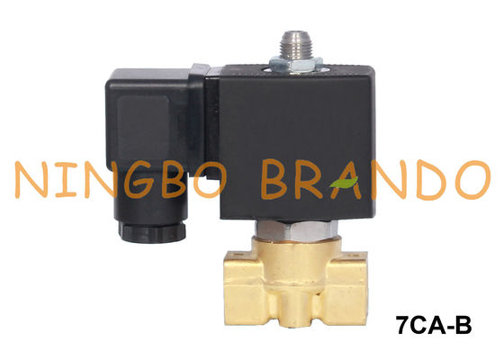 válvula electromagnética de cobre amarillo agua-aire de tres vías 1/8&quot; 1/4&quot; 12VDC 24VDC 110VAC 220VAC