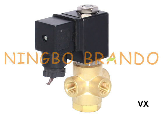 Válvula electromagnética de cobre amarillo 1/8&quot; 1/4&quot; normalmente cerrados de 3 maneras 12V 24V 110V 220V