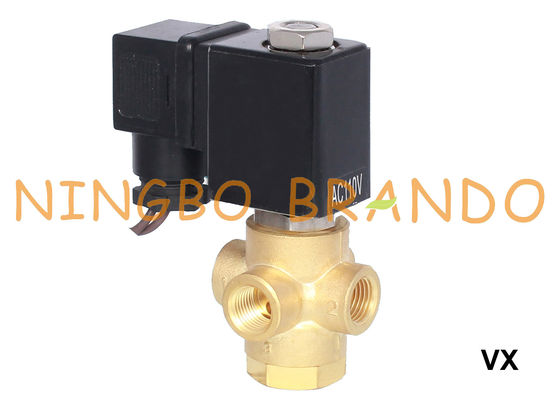válvula electromagnética de cobre amarillo 12V normalmente abierto 24V 110V 220V de 1/8&quot; 1/4&quot; 3 maneras