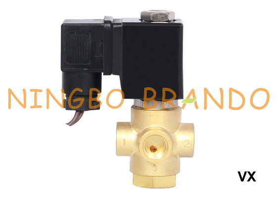 Válvula electromagnética de cobre amarillo universal 1/8&quot; 1/4&quot; de 3 maneras 12V 24V 110V 120V 220V 230V