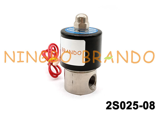 SUS-08 2S025-08 1/4&quot; válvula electromagnética de acero inoxidable del agua