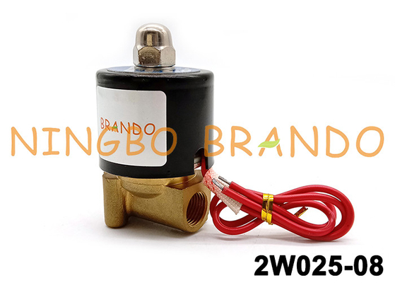 UD-08 2W025-08 válvula electromagnética de cobre amarillo del NC de la manera del hilo 2/2 de 1/4 pulgada