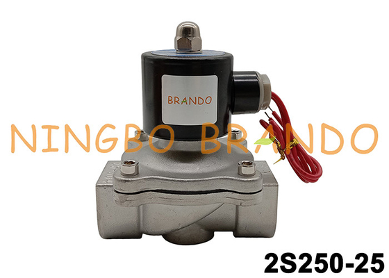 válvula electromagnética de acero inoxidable 1&quot; del NC de la manera 2S250-25 2/2 hilo