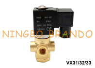 Tipo 3 válvula electromagnética de cobre amarillo de ASCO de la manera para 1/8&quot; 1/4&quot; agua-aire 24V 220V