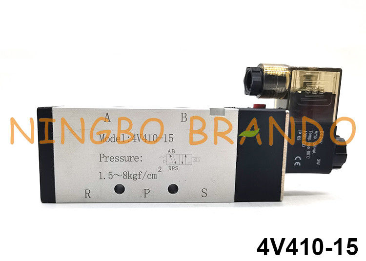 tipo posición neumática 24V 220V de 4V410-15 Airtac de la manera 2 de la válvula electromagnética 5
