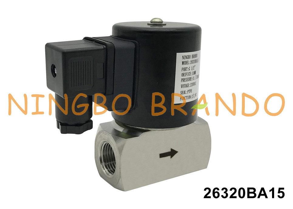 1/2'' válvula de solenoide de acero inoxidable de alta temperatura para agua caliente al vapor 24V 220V