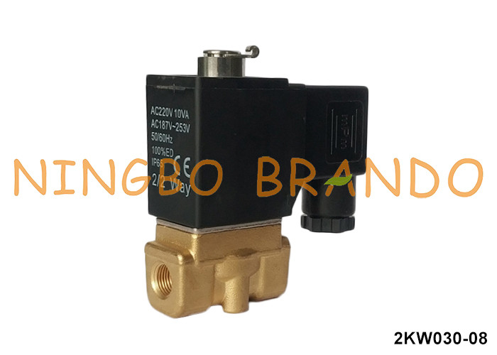 2KW030-08 Tipo de ataque aéreo válvula de solenoide de latón normalmente abierta 220V 110V 24V 1/4'