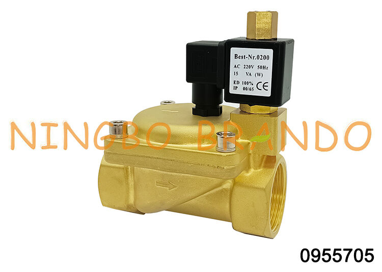 0955705 1.5'' 2 Way Brass Solenoid Valve Normally Open 24V 110V 220V