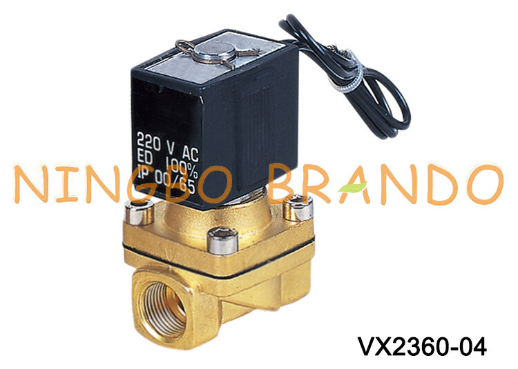 VX2360-04 Válvula Solenoide de latón tipo SMC de 1/2 '' para agua y aire 220V 110V 24V