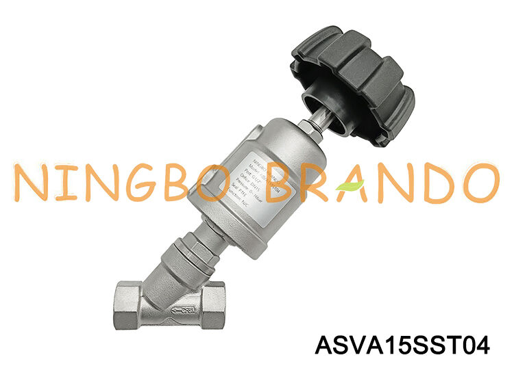 Angle Seat Valve 1/2'' DN 15 Pneumatic Steam Stainless Steel with Opening Adjustable Handle