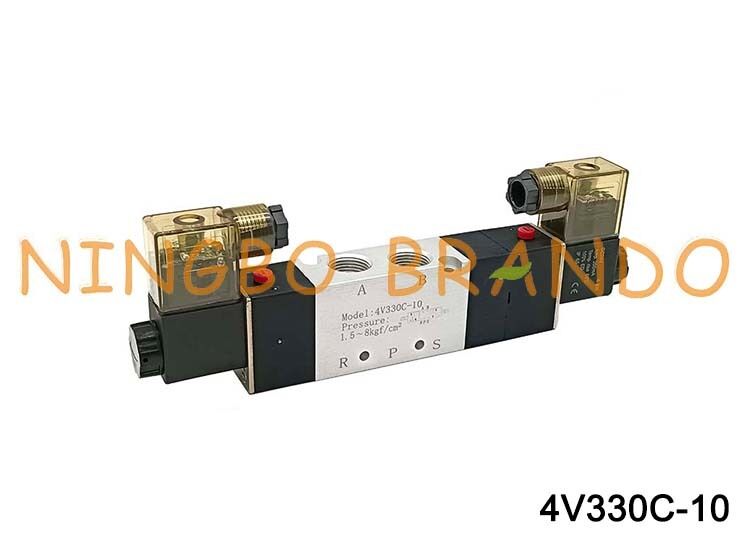 Válvula de aire solenoide doble AirTac tipo 4V330C-10 5/3 vías 3/8''