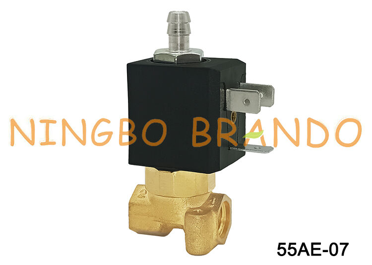 3 vías NC 1/8' válvula de solenoide de latón para cafetería Espresso 230V 240V