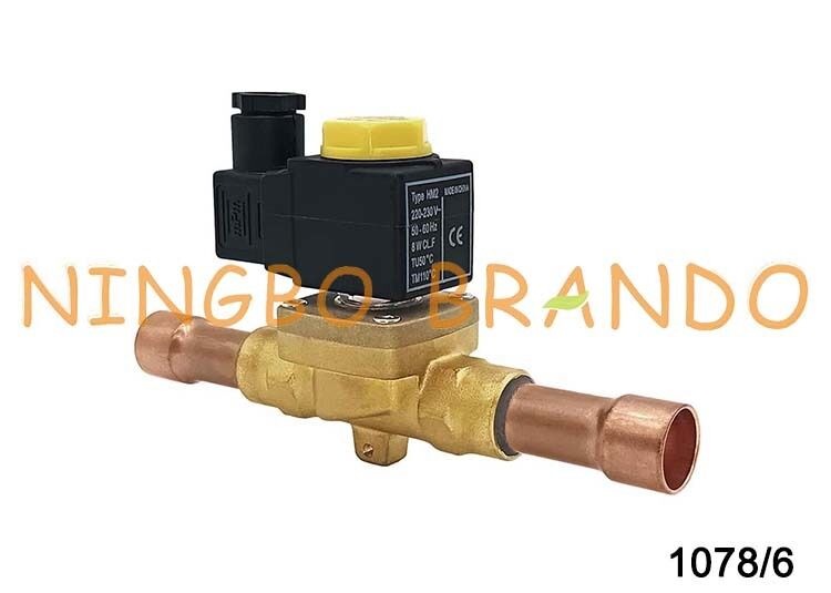 Válvula Solenoide de refrigeración tipo Castel 1078/6A6, 3/4 pulgadas, 24V, 110V, 220V