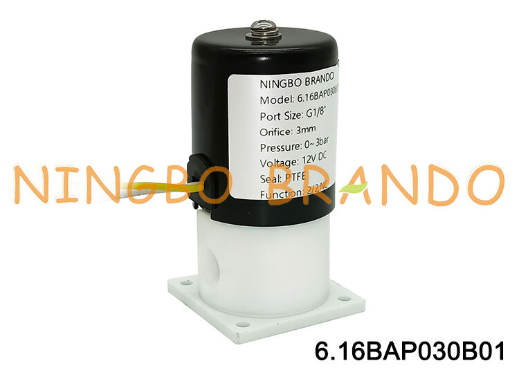 1/8 Inch PTFE Anti-Corrosive Solenoid Valve 12V Chemical Resistant Solenoid Valve 24V