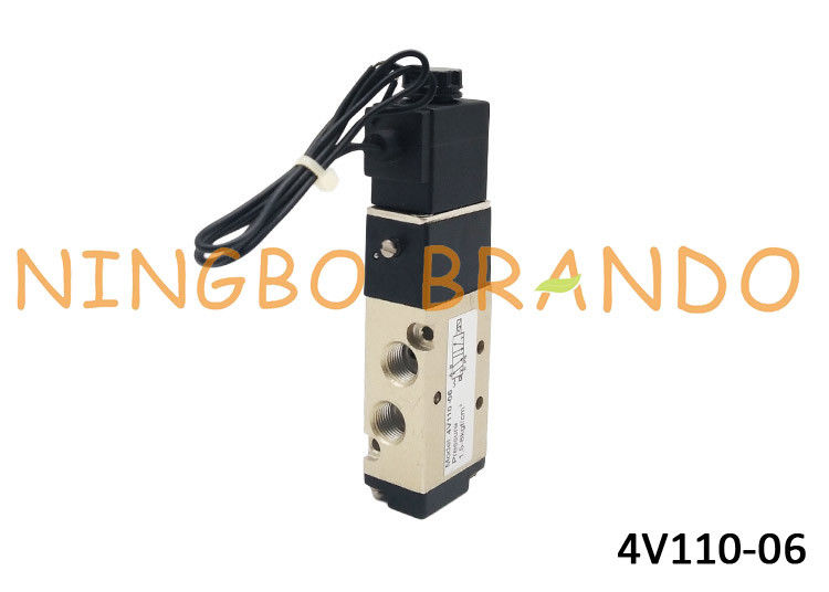 Tipo válvula electromagnética neumática de AirTAC de 4V110-06 DC24V para el control eléctrico remoto con el cuerpo de la aleación de aluminio