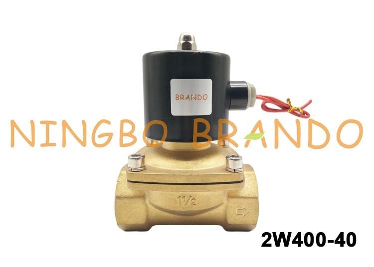 1-1/2” tipo válvula electromagnética de cobre amarillo de UNI-D del control de flujo de UW-40 2W400-40 para el gasoil del agua