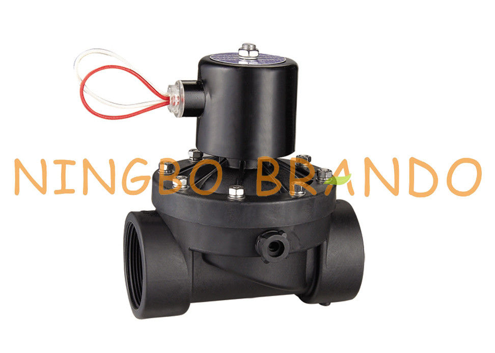 Válvula electromagnética 1 del agua eléctrica plástica de nylon PA66 2 CA de la pulgada 12V 24V DC 110V 220V