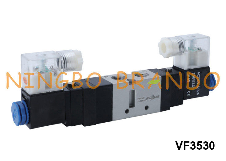 Tipo manera neumática de VF3530 SMC de la válvula electromagnética 5/3 del aire 24 voltios 220 voltios