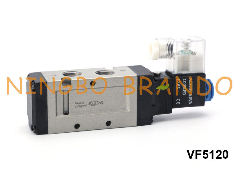 Tipo 5/2 CA de VF5120 SMC de la válvula neumática 24V DC 220V del solenoide de la manera