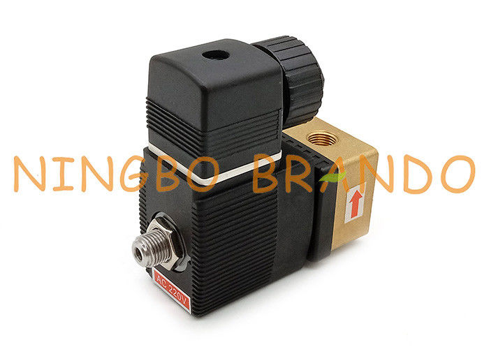 AC110V DC24V 1/4&quot; 1/8&quot; válvula electromagnética de cobre amarillo de la manera 6014 del hilo 3 de la pulgada