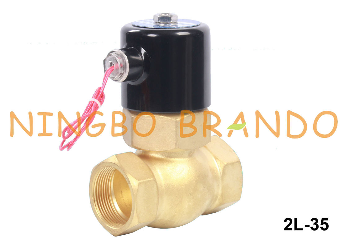 2L-35 1 1/4&quot; válvula electromagnética de cobre amarillo 12V 24V 110V 220V de la agua caliente del vapor