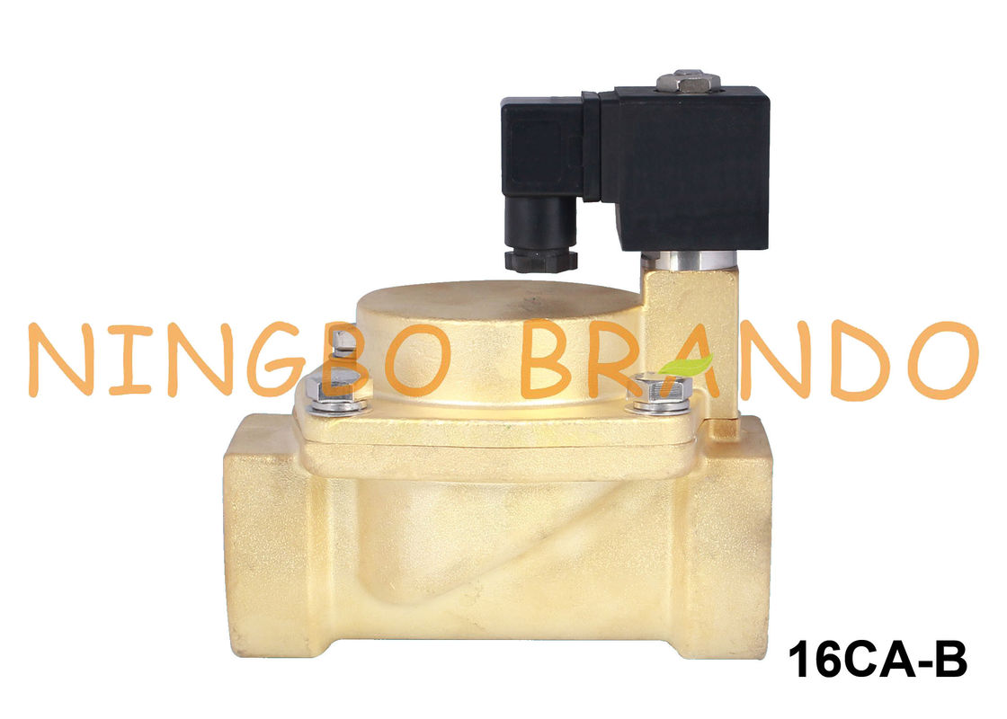 Válvula electromagnética de cobre amarillo 1 del vapor de la agua caliente 1/4 1 1/2 2 pulgadas 24V 220V