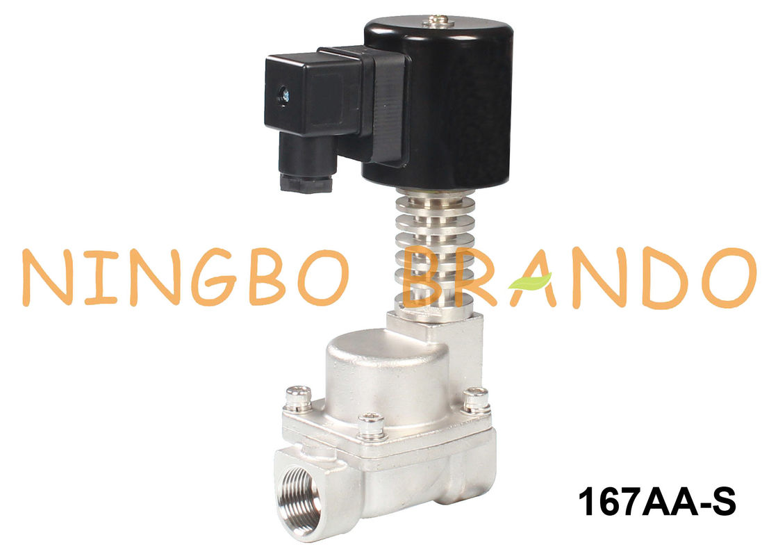 Válvula electromagnética de acero inoxidable 3/8&quot; el 1/2” 3/4&quot; de la agua caliente 24V 220V