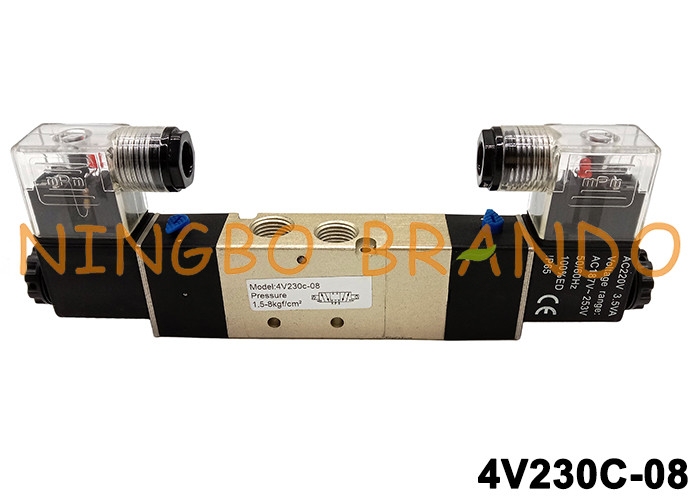 Tipo CA 24V DC de AirTAC de la válvula electromagnética 220V de PT1/4 4V230C-08 5/3 manera