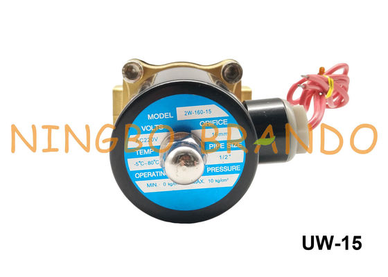 2W160-15 UW-15 1/2" Semi Direct NBR Diaphragm Uni-D Type Brass Solenoid Valve 110V AC 12V DC