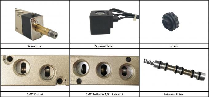 Detalles sobre la válvula de control doble de aire del solenoide de la bobina: