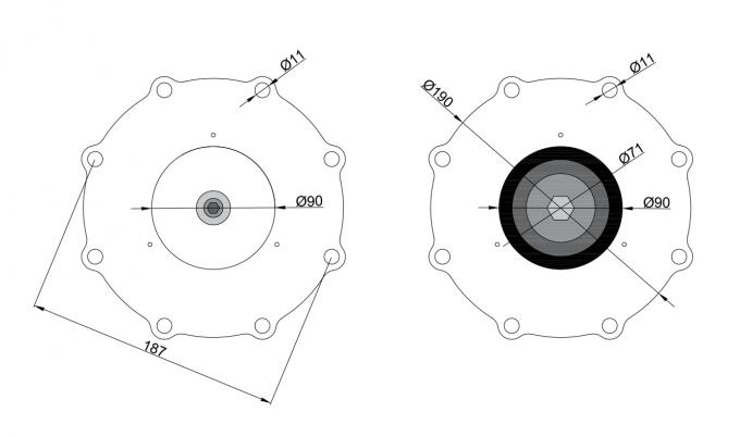 Dimensión del tipo diafragma de C113928 ASCO: