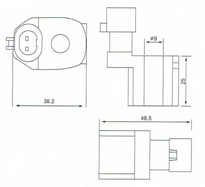 Dimensión de la reparación Kit Solenoid Coil del carril del inyector: