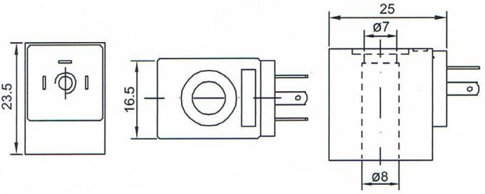 Dimensión de la bobina del solenoide de la válvula neumática de la serie 4V110: