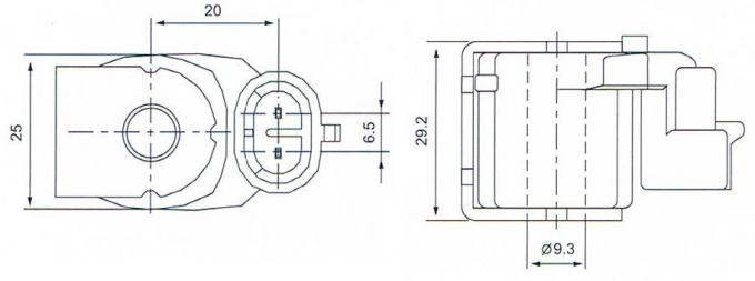 Dimensión de la bobina de la válvula electromagnética BB09325013: