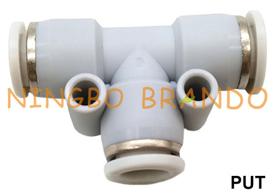 PUT Unión en T de 3 vías Tipo T Empuje en tubo Conexión de manguera neumática 1/8 '' 1/4 '' 3/8 '' 1/2 ''