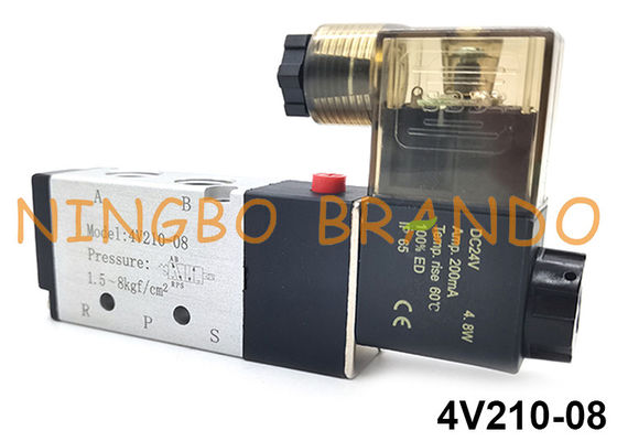 4V210-08 Válvula de solenoide simple neumática tipo Airtac de 5/2 vías 24V 110V 220V
