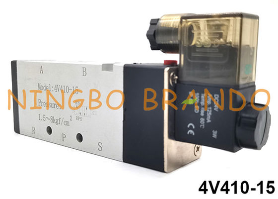 4V410-15 Airtac tipo 5/2 vías de control de aire válvula de solenoide neumática simple 24V 220V