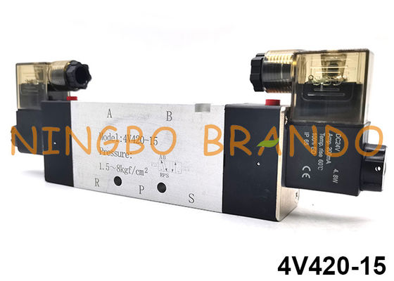 4V420-15 Airtac tipo 5/2 vías válvula solenoide neumática de doble bobina 24V 220V