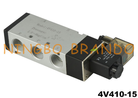4V410-15 Válvula solenoide neumática de aire de 5/2 vías 1/2 '' 24V DC 220V AC