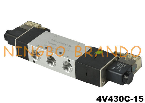 Electroválvula neumática 5/3 vías 1/2'' 4V430C-15 24Volt 220Volt